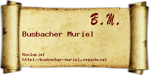 Busbacher Muriel névjegykártya